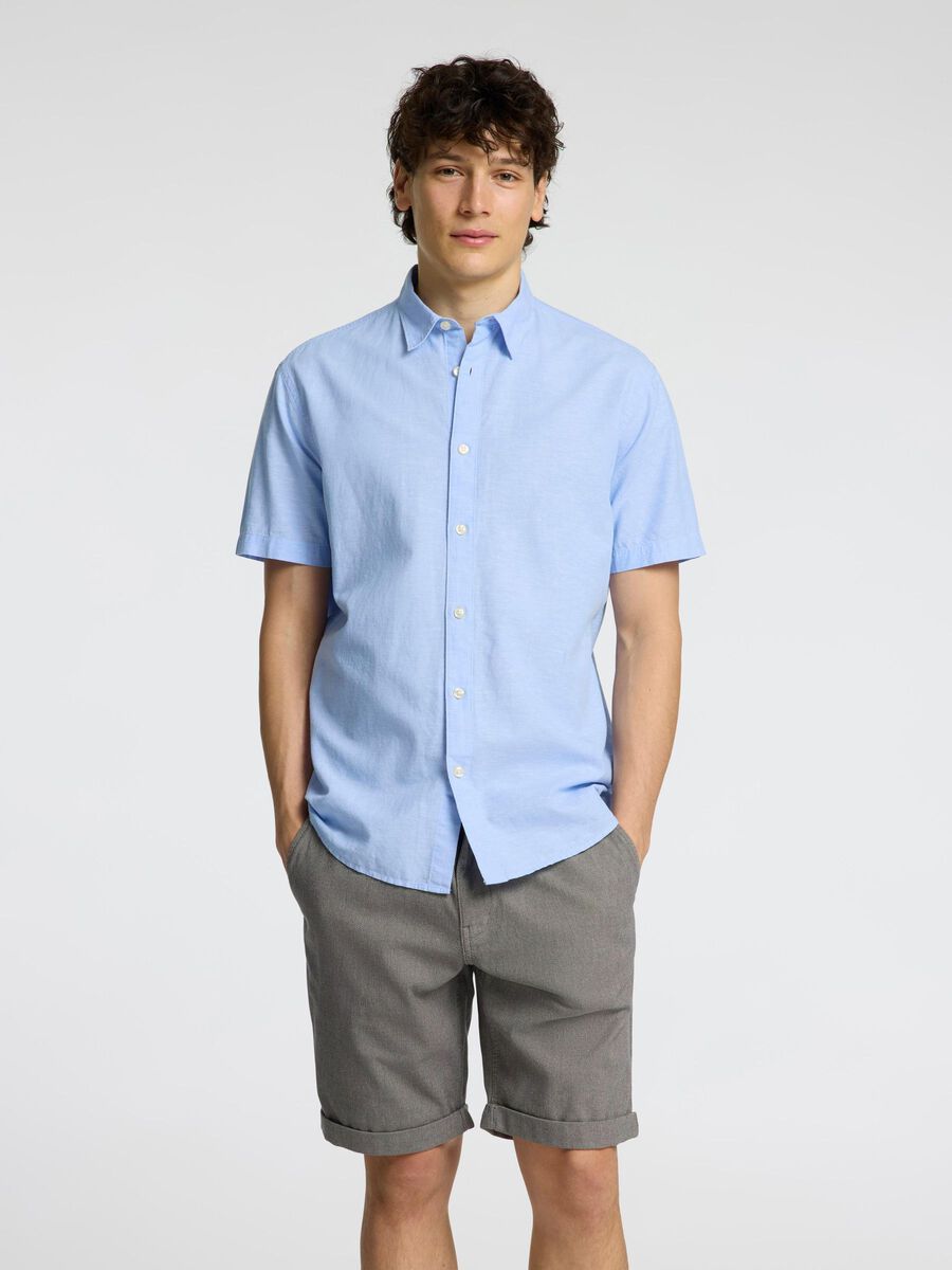 Selected KLASSIEKE OVERHEMD MET KORTE MOUWEN, Cashmere Blue, highres - 16092495_CashmereBlue_1151850_003.jpg