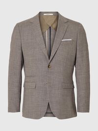SLIM FIT EINREIHIGER BLAZER, Dark Sand Melange, highres