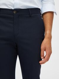 WOVEN WOOL BLEND TROUSERS, Navy Blazer, highres