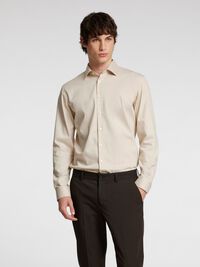 SLIM FIT STRETCH SHIRT, Oatmeal, highres