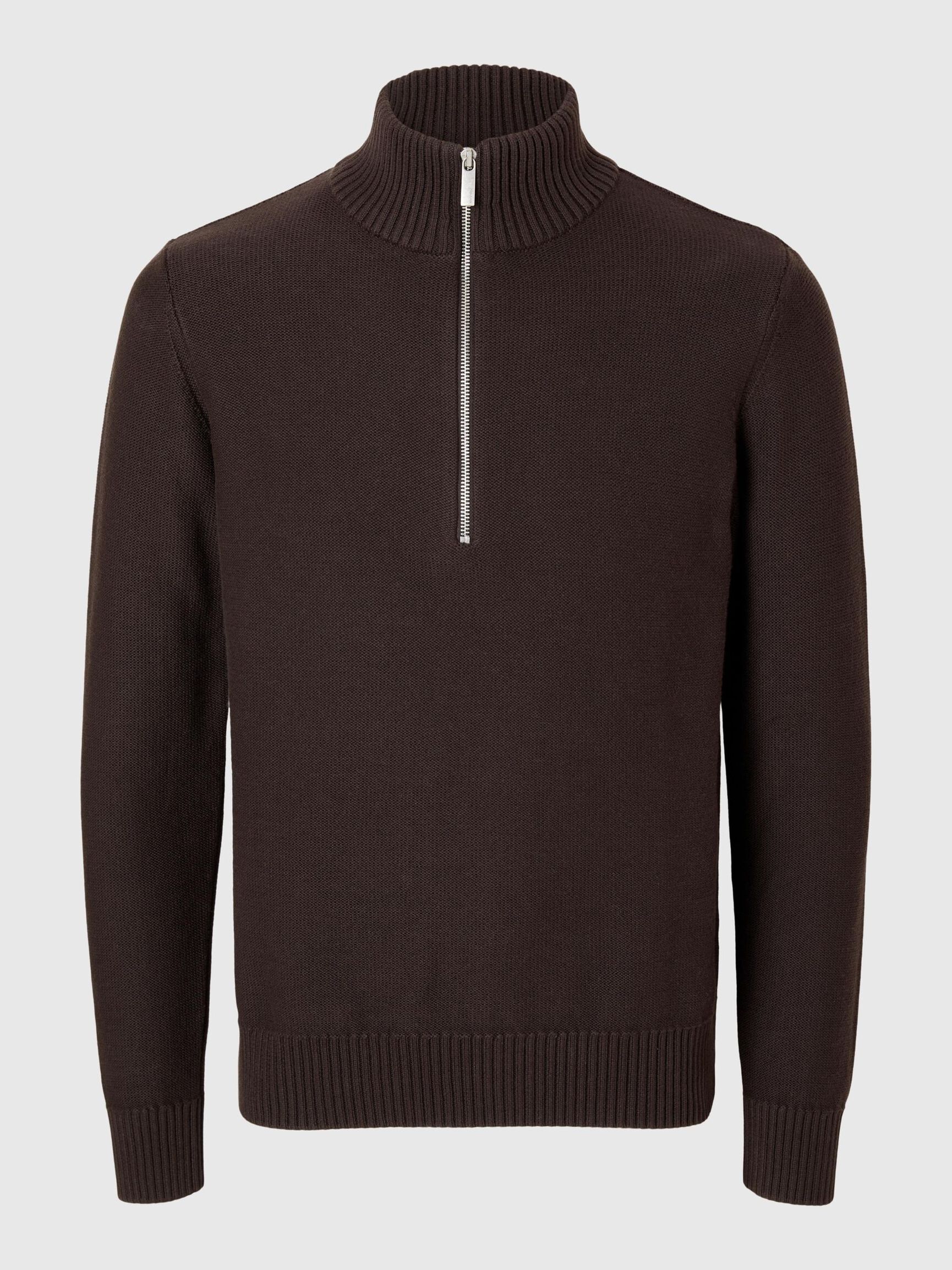 HALF-ZIP PULLOVER, Chocolate Torte, highres