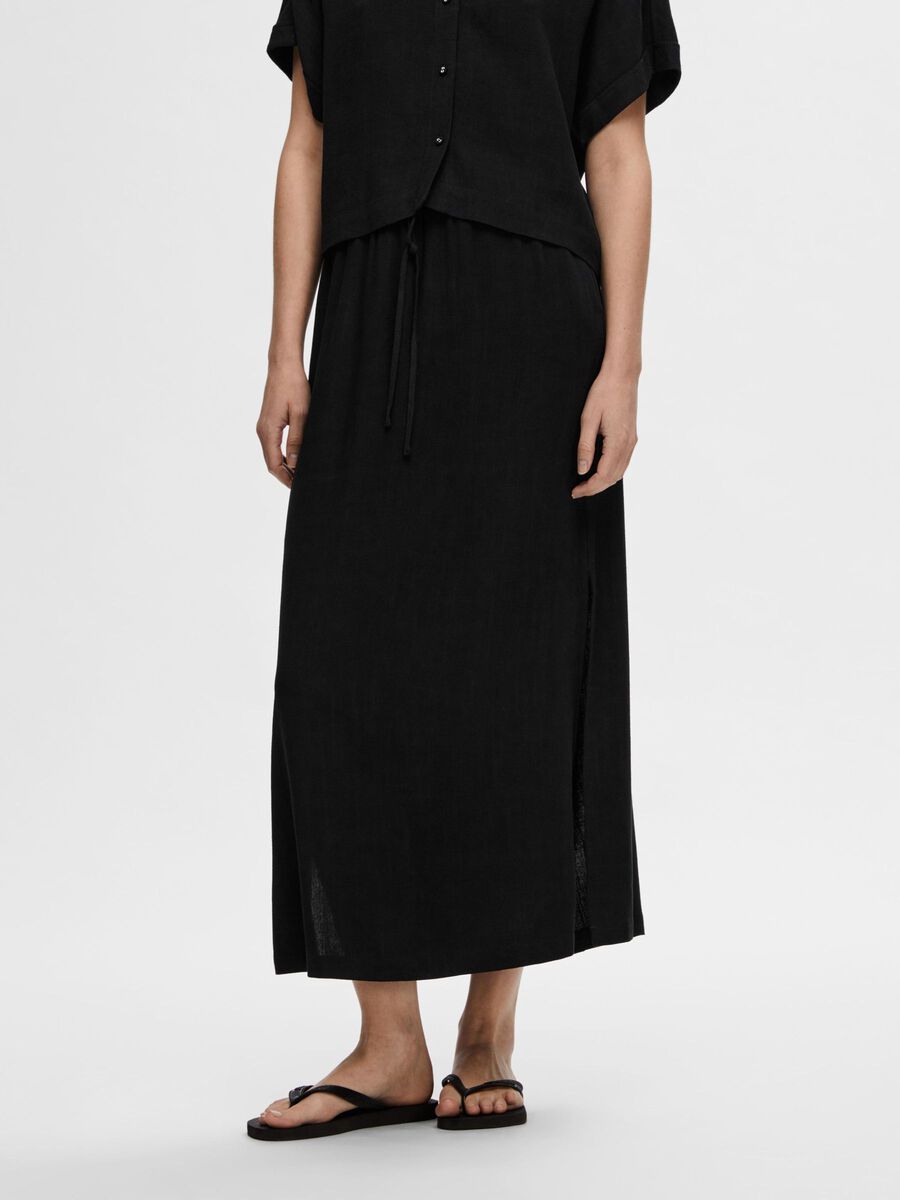 Selected HIGH WAISTED MAXI SKIRT, Black, highres - 16093930_Black_003.jpg