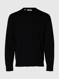 BAUMWOLL PULLOVER, Black, highres