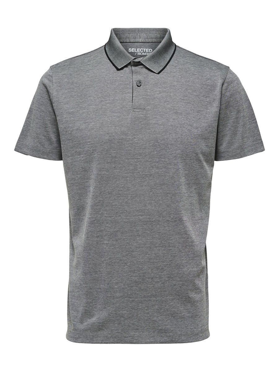 Selected SHORT SLEEVED COOLMAX® POLO SHIRT, Medium Grey Melange, highres - 16082844_MediumGreyMelange_001.jpg