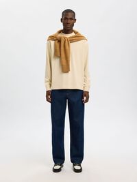 RELAXED FIT LONG-SLEEVED T-SHIRT, Angora, highres