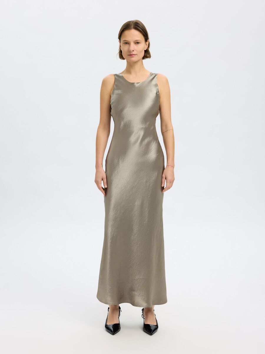 Selected SLEEVELESS MIDI DRESS, Vetiver, highres - 16097118_Vetiver_003.jpg