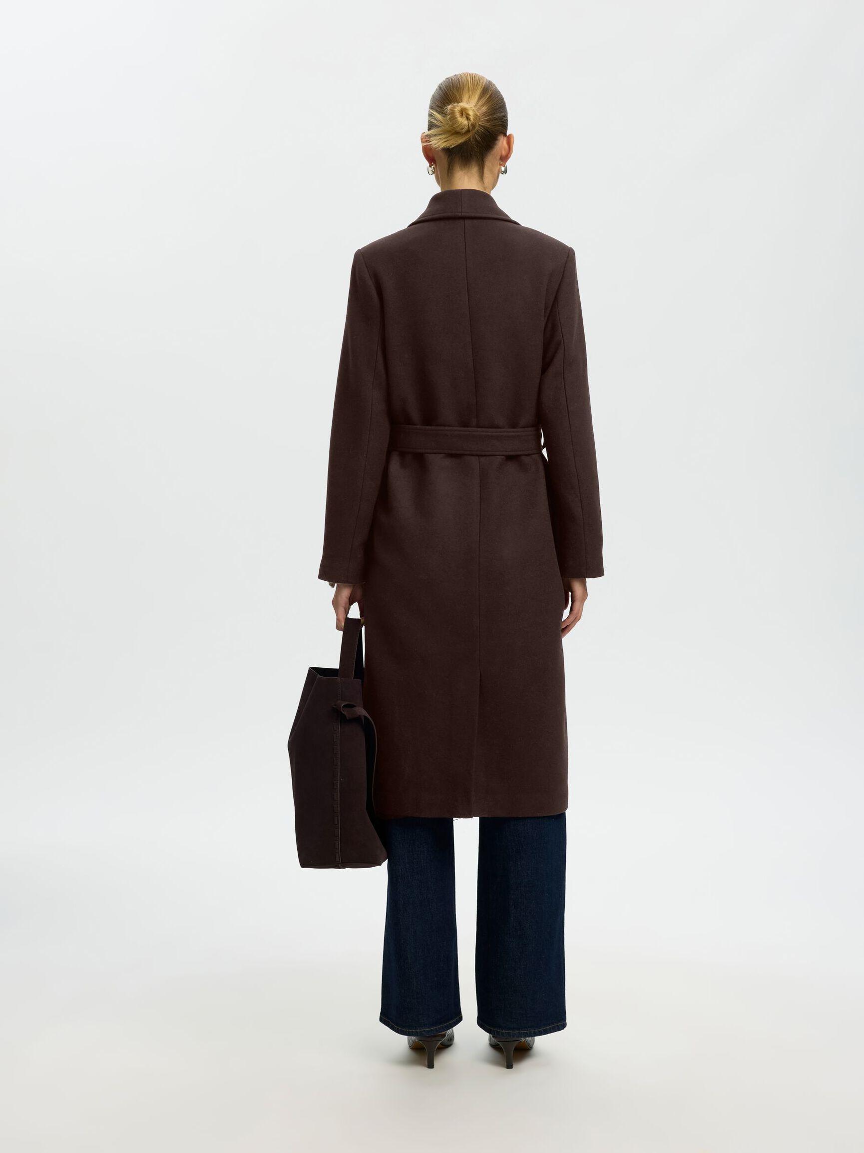 WOOL BLEND LONG COAT, Delicioso, highres