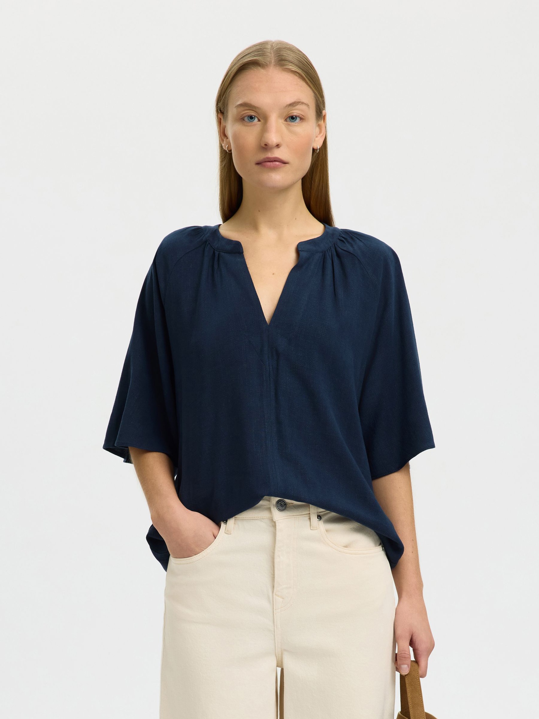 BLUSA A V, Dark Sapphire, highres