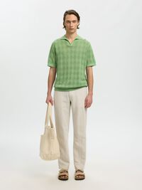 196 STRAIGHT FIT LINEN-BLEND TROUSERS, Pure Cashmere, highres