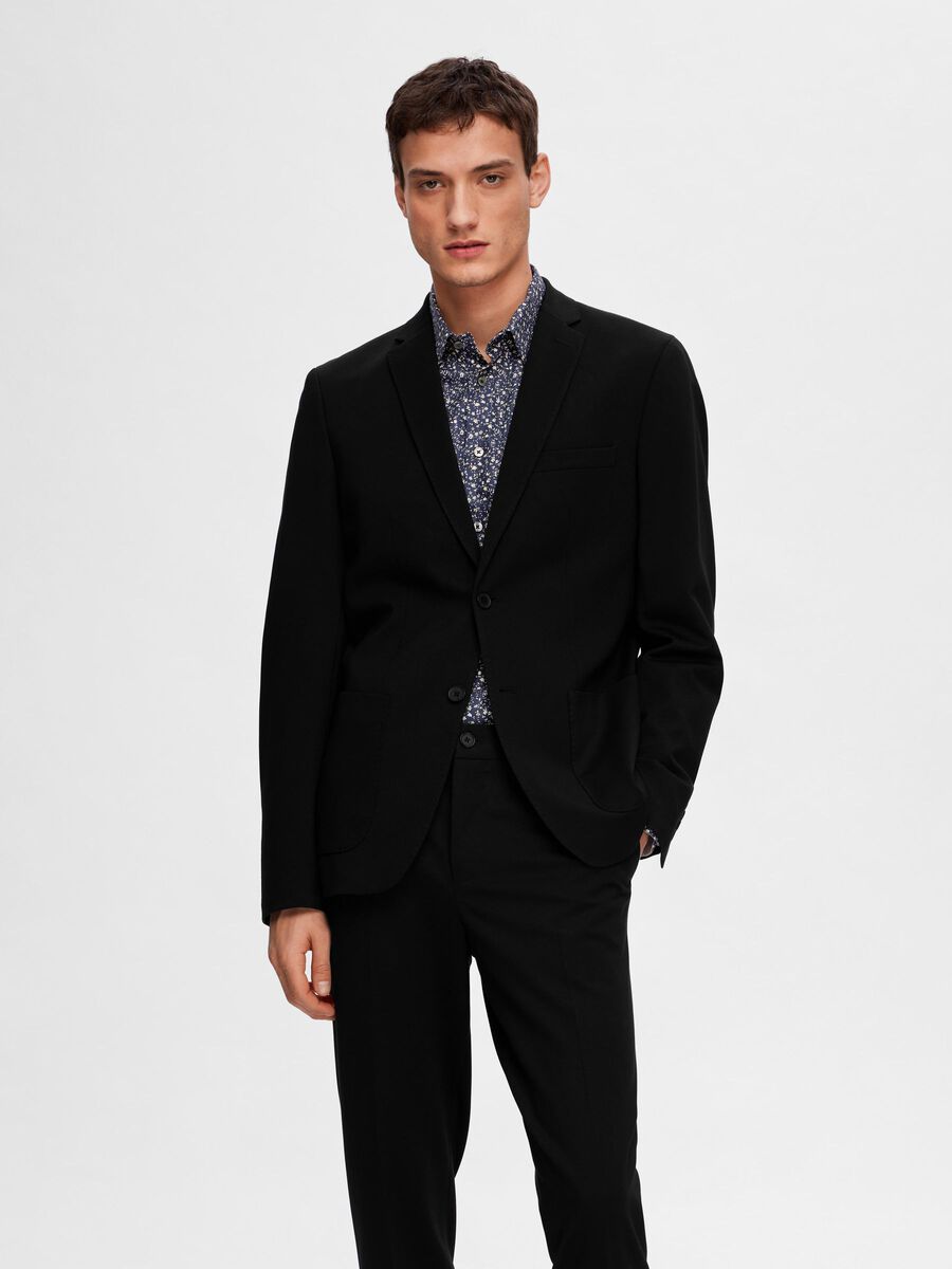Selected VISCOSE BLEND SLIM FIT BLAZER, Black, highres - 16092484_Black_003.jpg