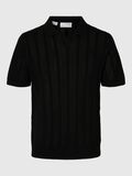 Selected 100% KATOEN GEBREIDE POLO, Black, highres - 16096390_Black_001.jpg