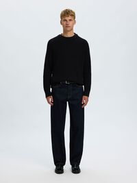 KATOENEN GEBREIDE TRUI, Black, highres