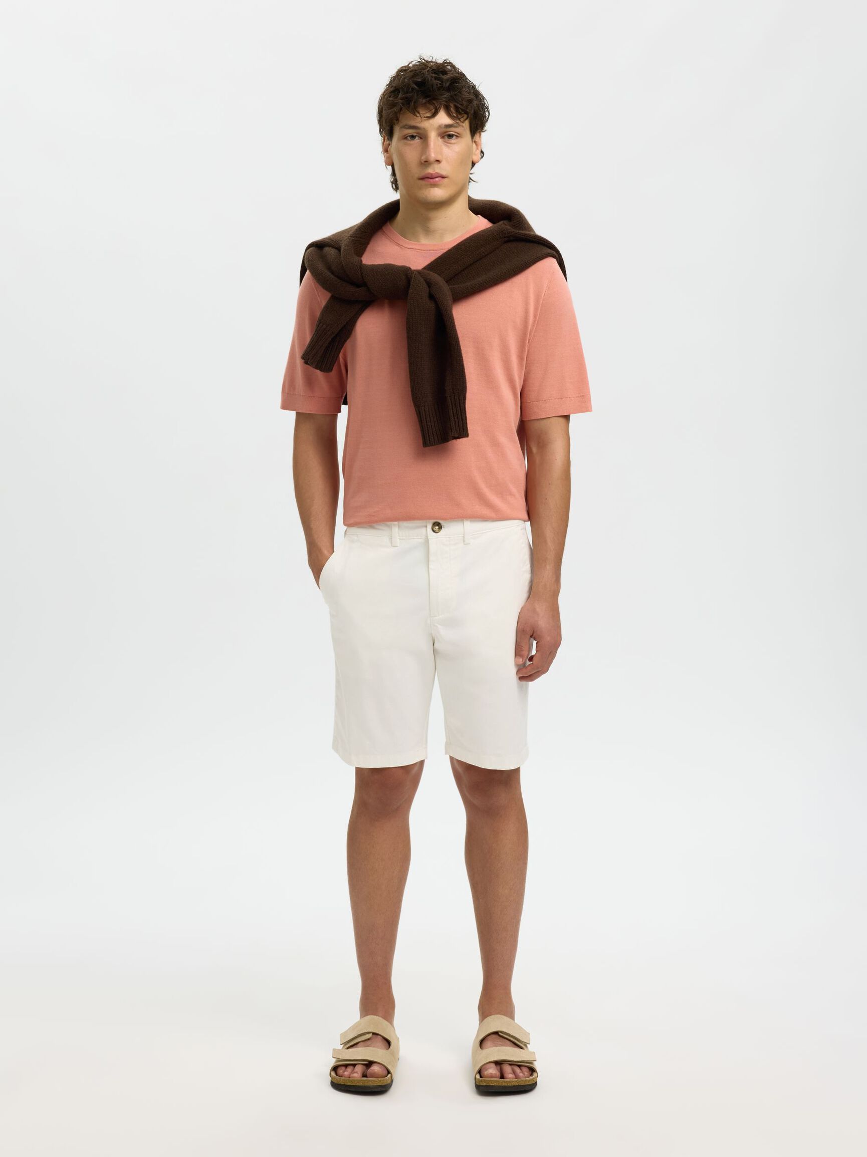 CORTE SLIM SHORTS CHINOS, Cloud Dancer, highres