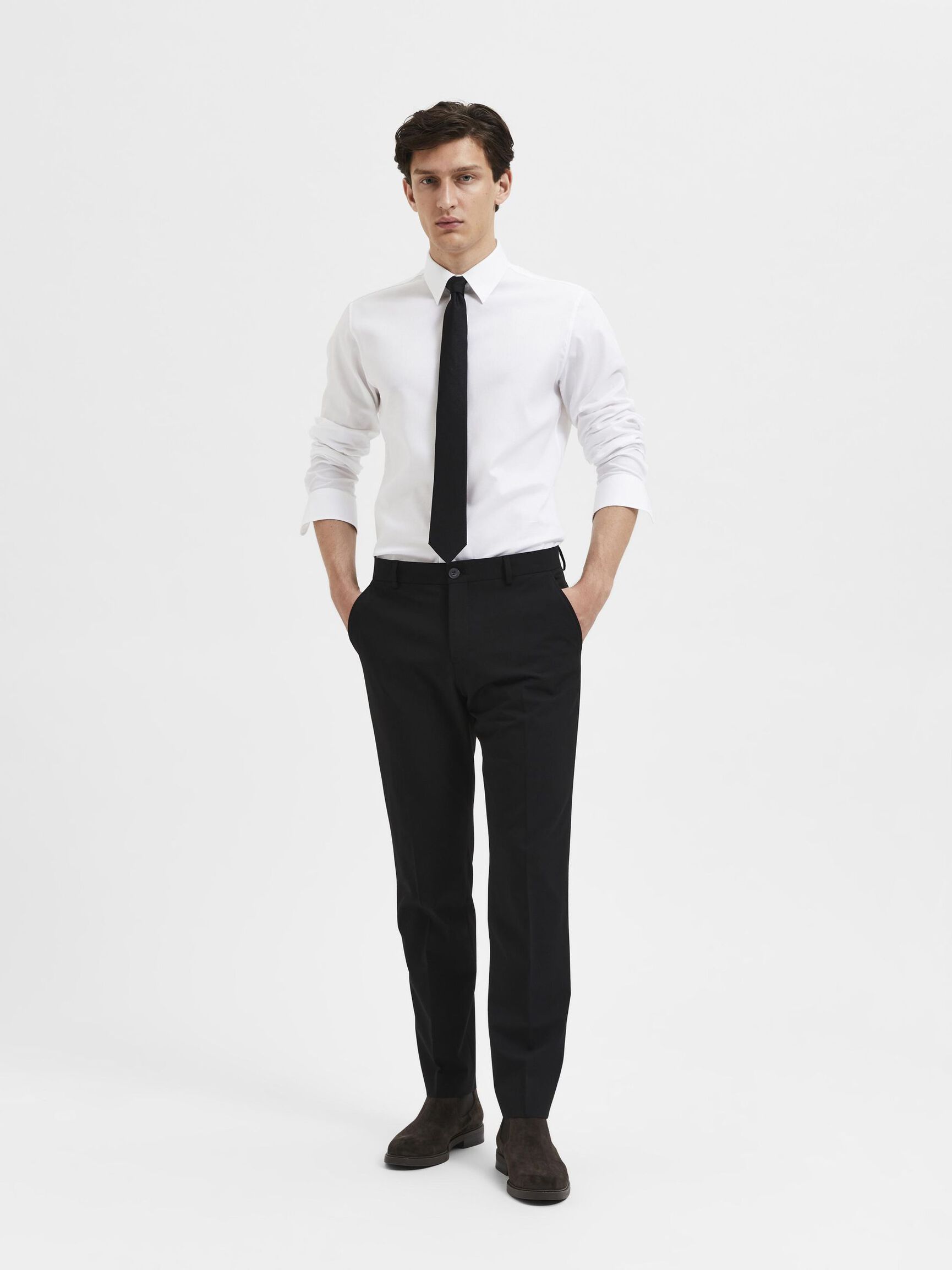 175 SLIM FIT TROUSERS, Black, highres