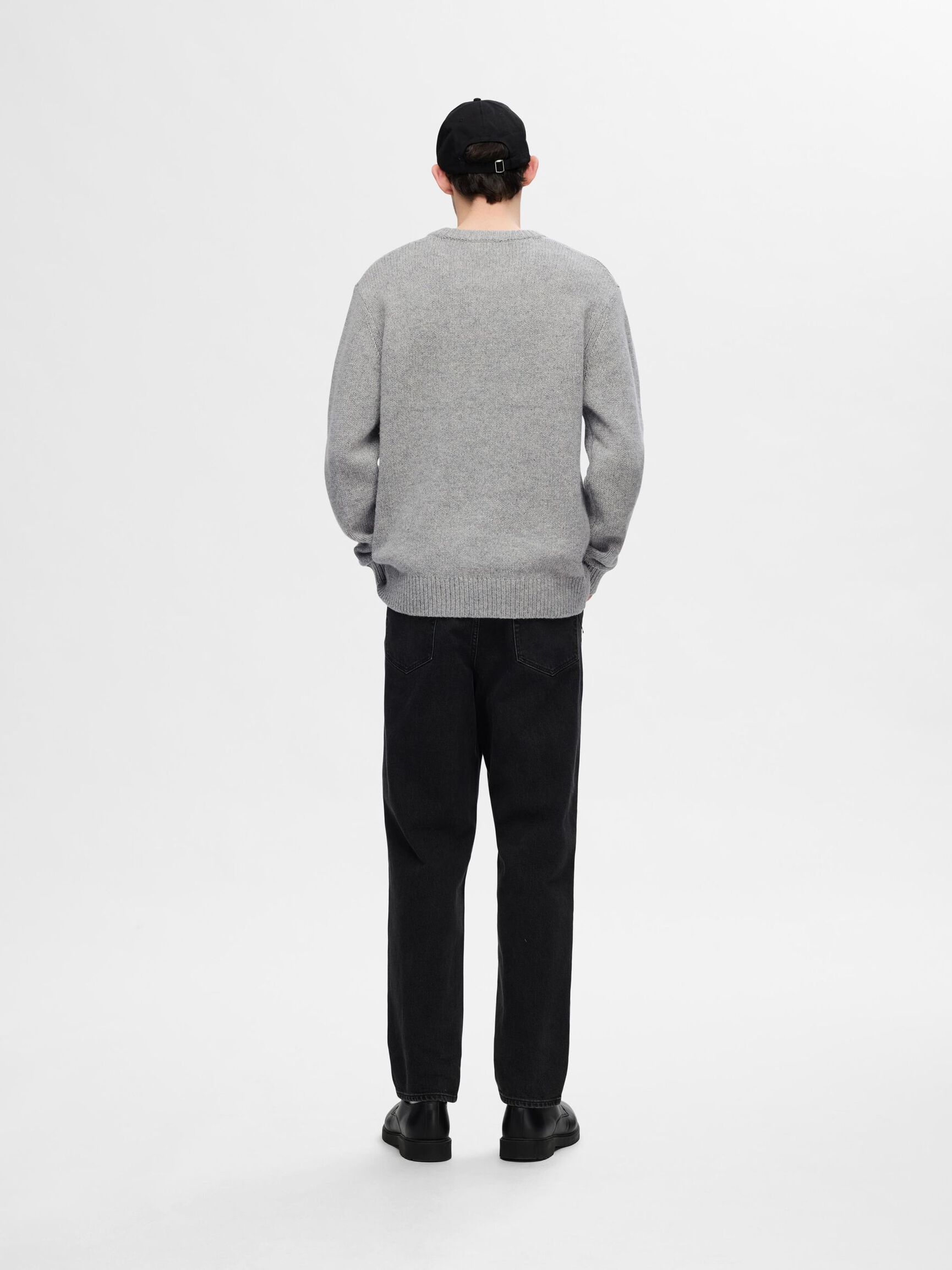 RELAXED FIT WOLLGEMISCH PULLOVER, Light Grey Melange, highres