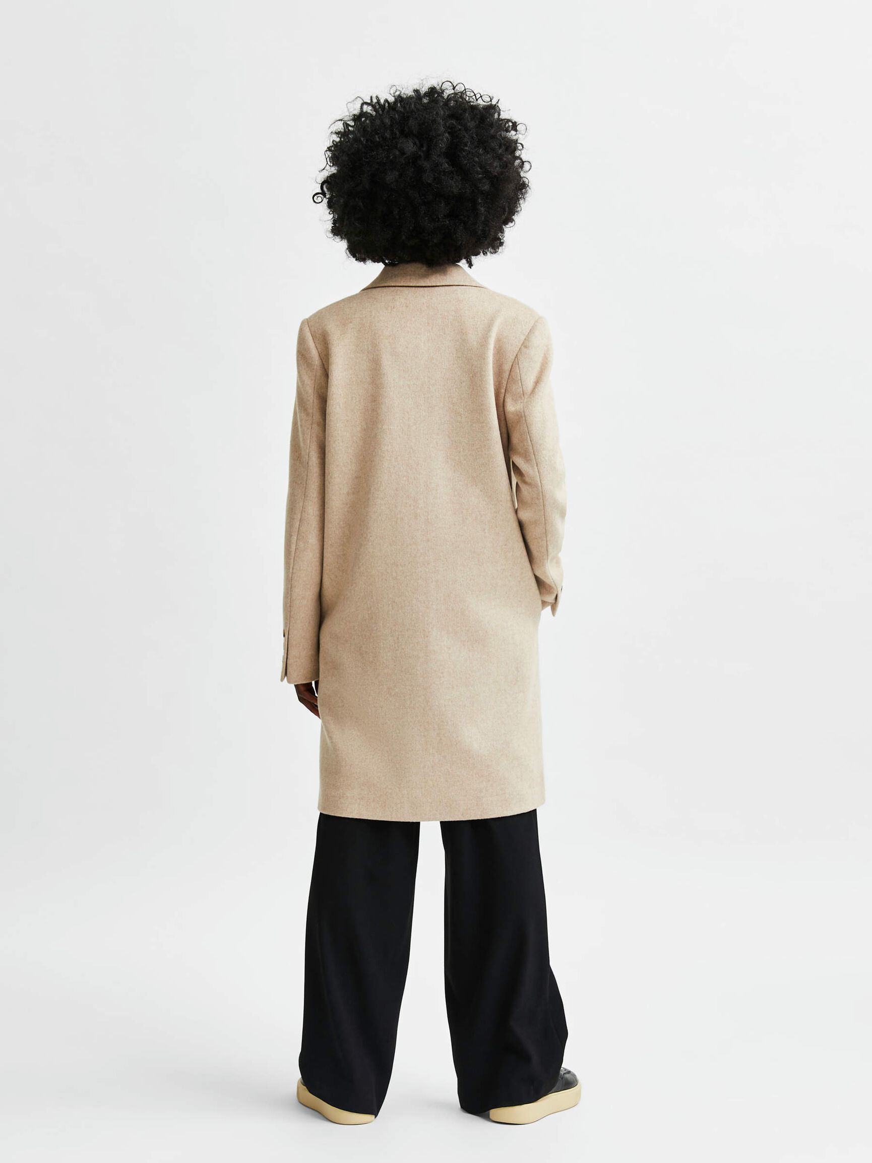 SINGLE-BREASTED COAT, Beige, highres