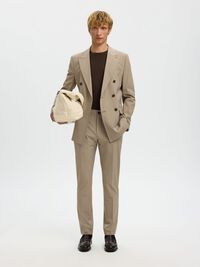 PINSTRIPE SLIM-FIT BLAZER, Sand, highres