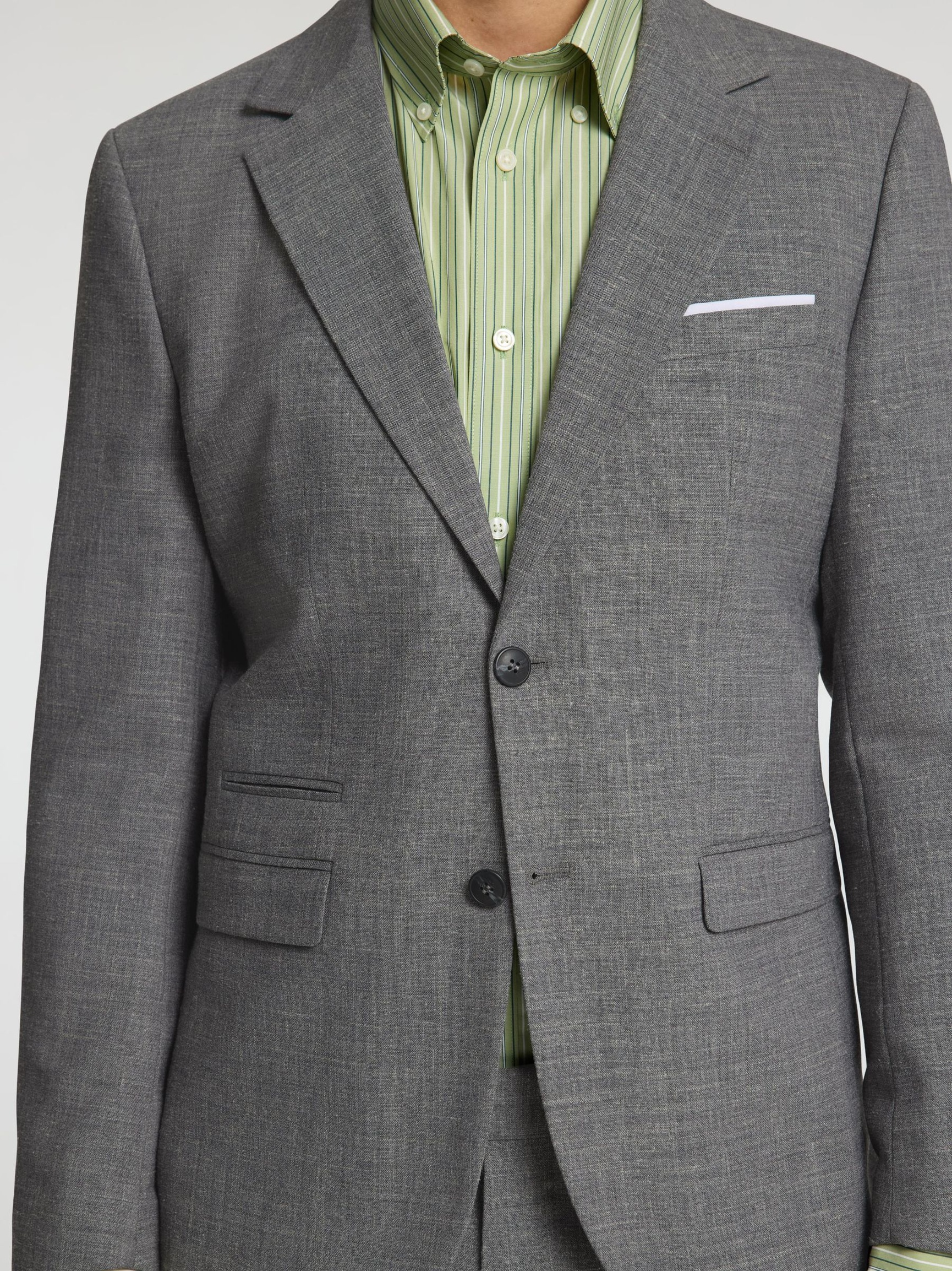SLIM FIT SINGLE-BREASTED BLAZER, Grey, highres