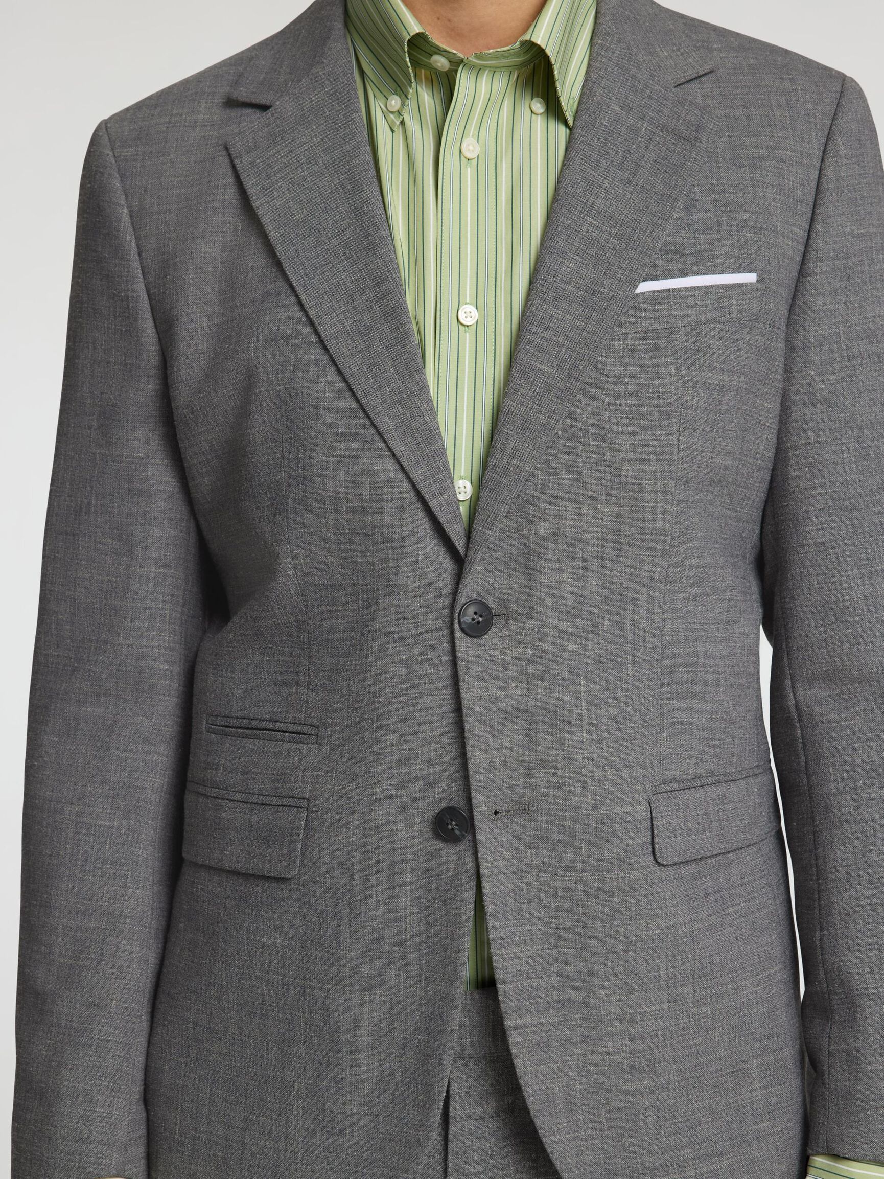 COUPE SLIM BLAZER À SIMPLE BOUTONNAGE, Grey, highres