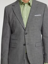 SLIM FIT SINGLE-BREASTED BLAZER, Grey, highres