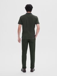 ZIPPER KNITTED POLO SHIRT, Green Gables, highres