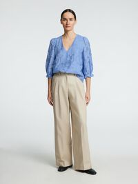 BLOMSTERPRINTET BLUSE, Vista Blue, highres