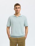 Selected SHORT SLEEVED KNITTED POLO SHIRT, Winter Sky, highres - 16096197_WinterSky_1168012_003.jpg