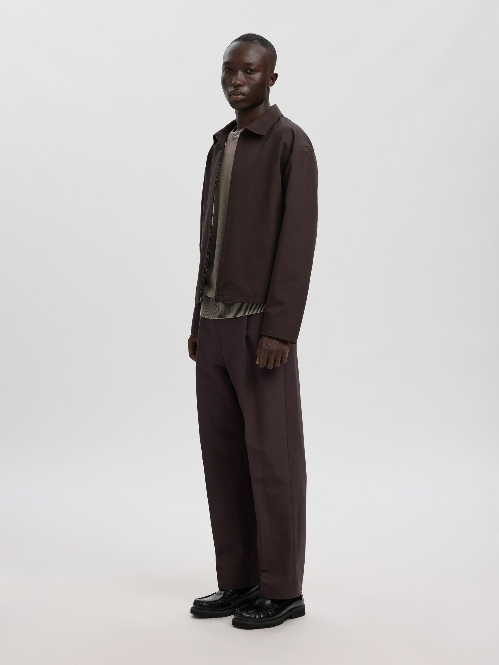 LINEN BLEND OVERSHIRT, Licorice, highres