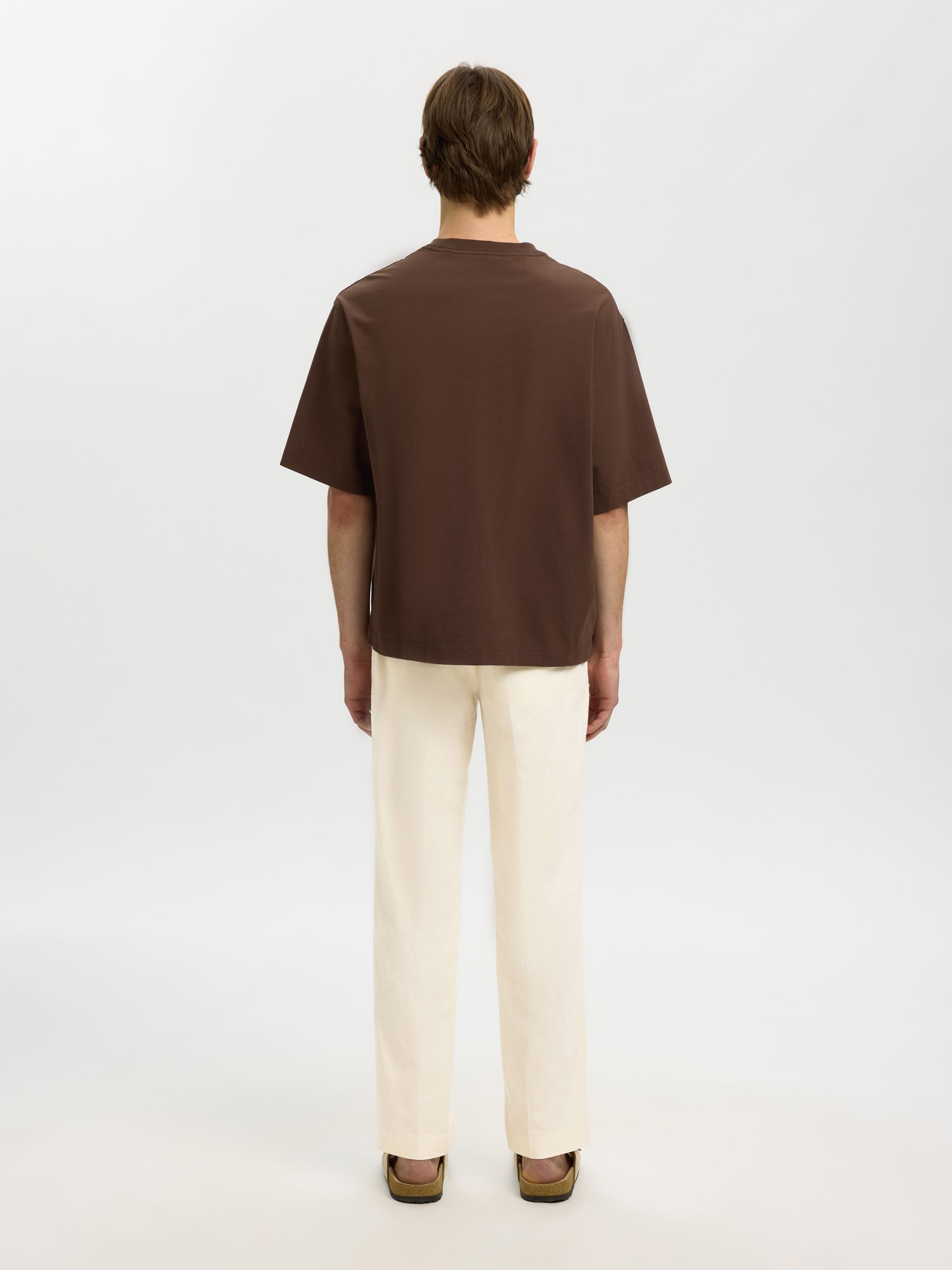 LINNENMIX PANTALON, Egret, highres