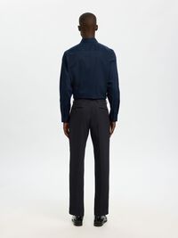 GEWEBTER WOLLGEMISCH HOSE, Black, highres