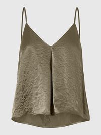 V-NECK SPAGHETTI STRAP TOP, Vetiver, highres