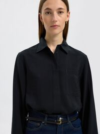MEZCLA DE VISCOSA CAMISA, Black, highres