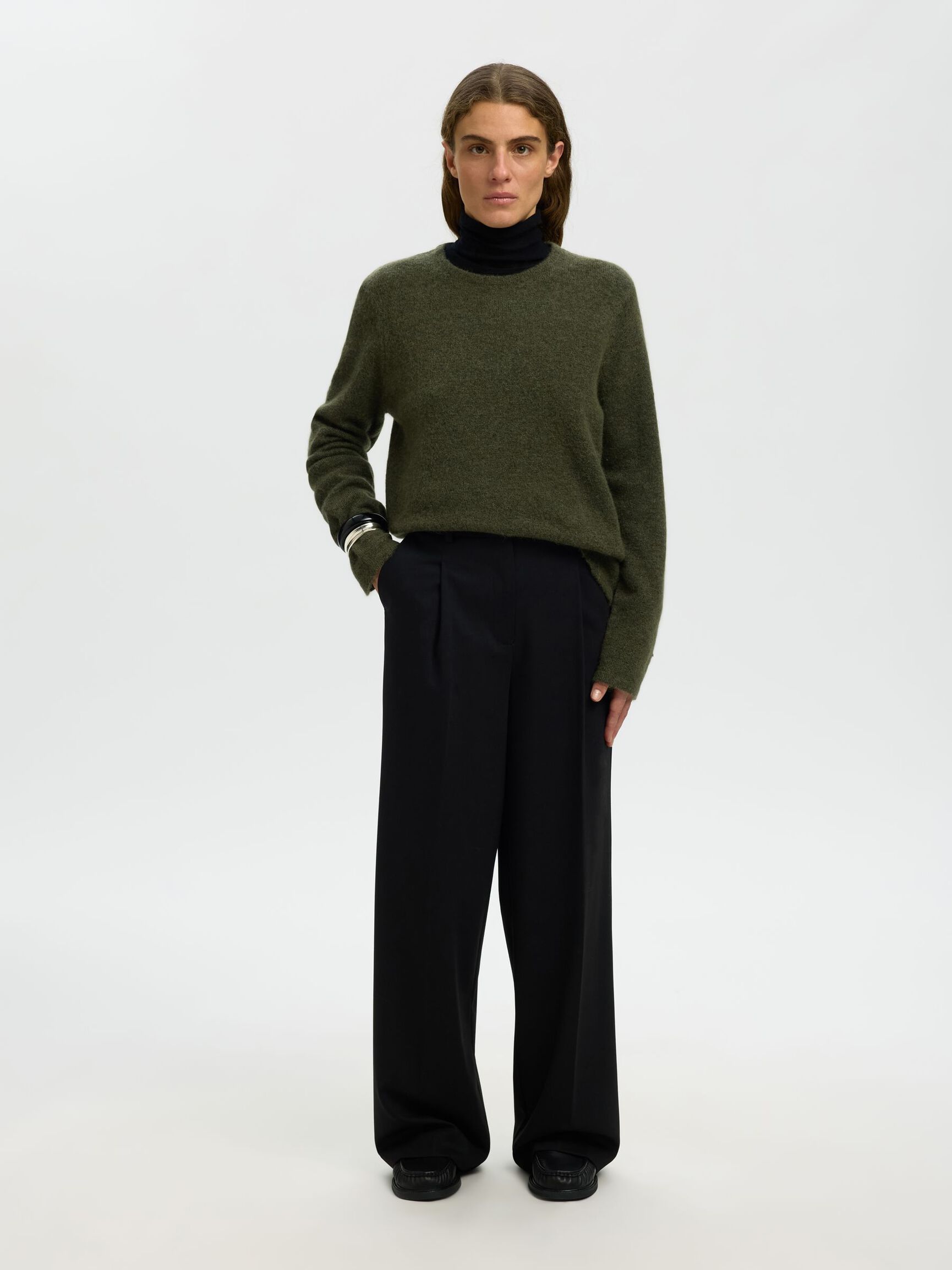 WOOL BLEND KNITTED PULLOVER, Kalamata, highres