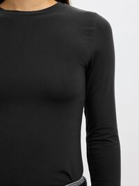 PITKÄHIHAINEN T-PAITA, Black, highres