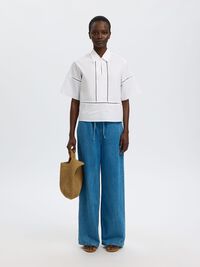 BAUMWOLL KURZARMHEMD, Bright White, highres