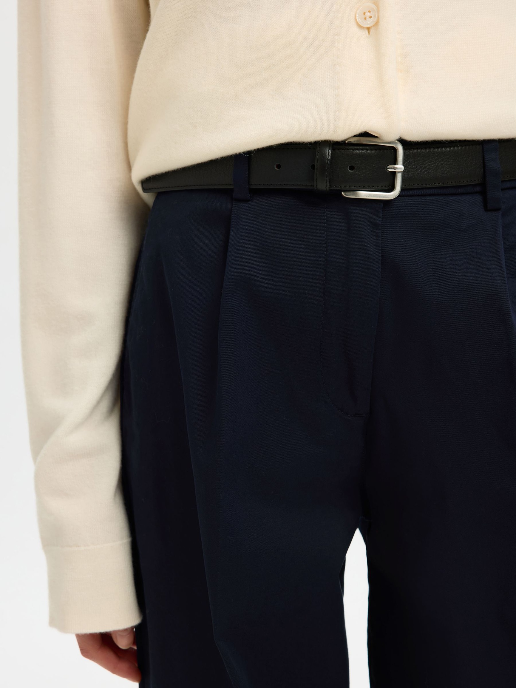 BAUMWOLLMIX BARREL FIT HOSEN, Dark Sapphire, highres