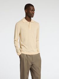 DZIANINOWA KOSZULA POLO, Angora, highres
