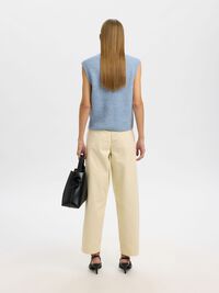 ULLBLANDNING STICKAD VÄST, Cashmere Blue, highres