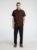 Selected COTTON BLEND SHORT SLEEVED SHIRT, Coffee Bean, highres - 16079053_CoffeeBean_005.jpg
