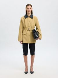 BAUMWOLL GÜRTEL TRENCHCOAT, Travertine, highres