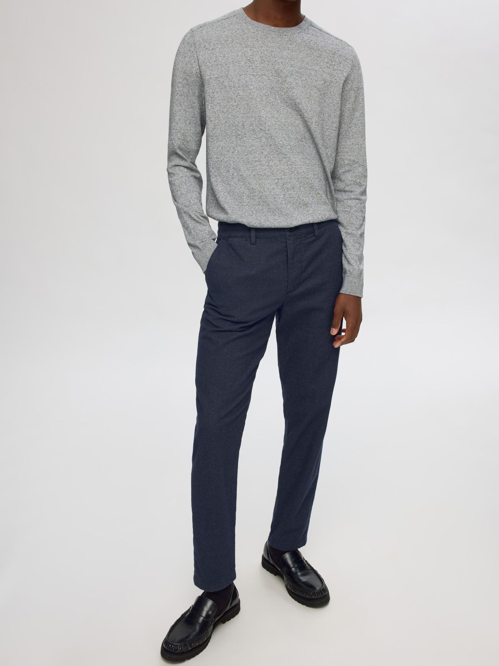 175 SLIM-FIT BRUSHED CHINOS, Dark Sapphire, highres