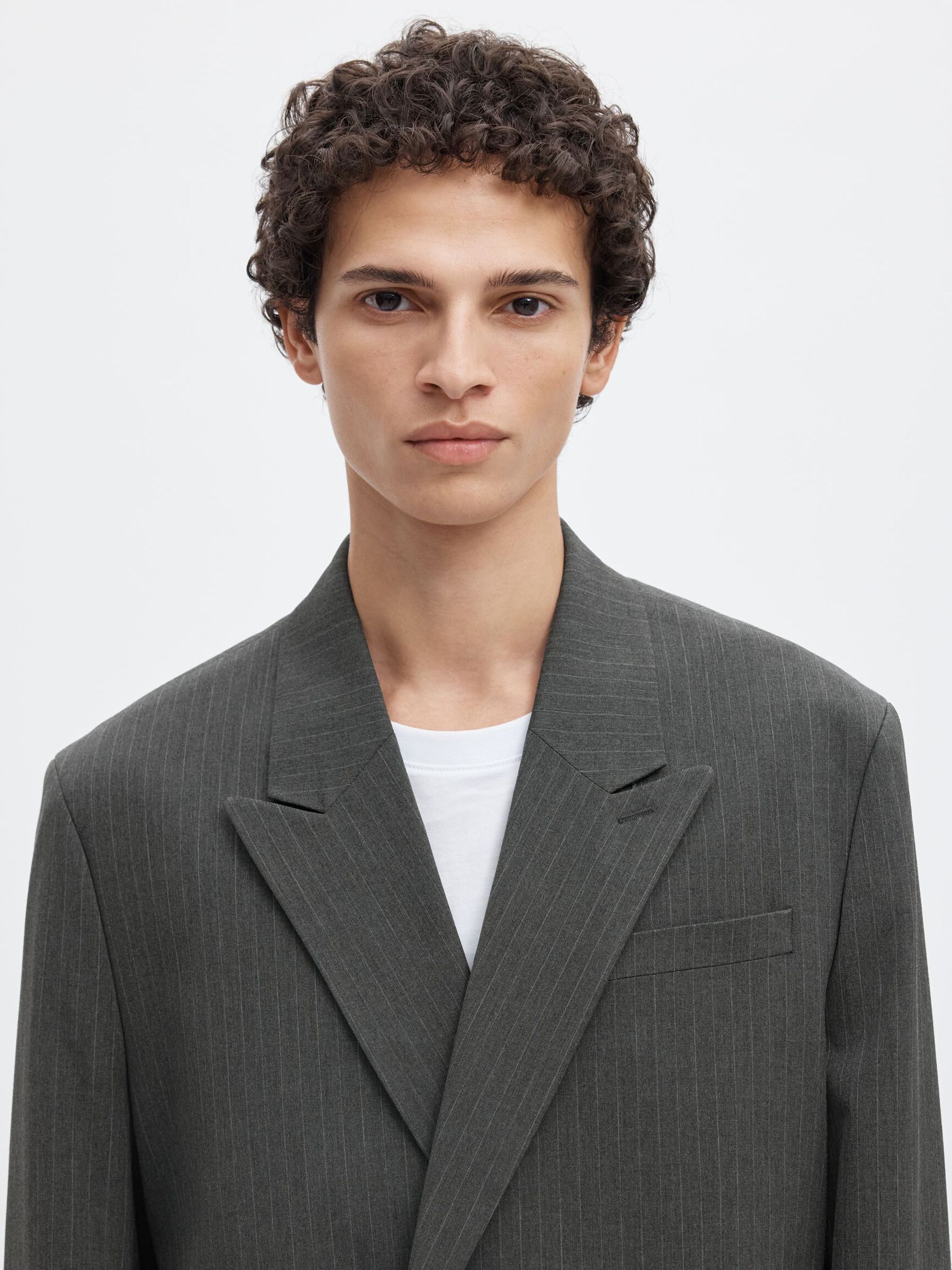 RELAXED FIT BLAZER À DOUBLE BOUTONNAGE, Grey, highres