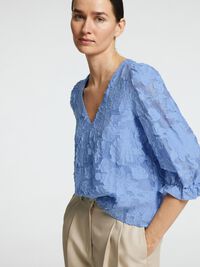 BLOMSTERPRINTET BLUSE, Vista Blue, highres