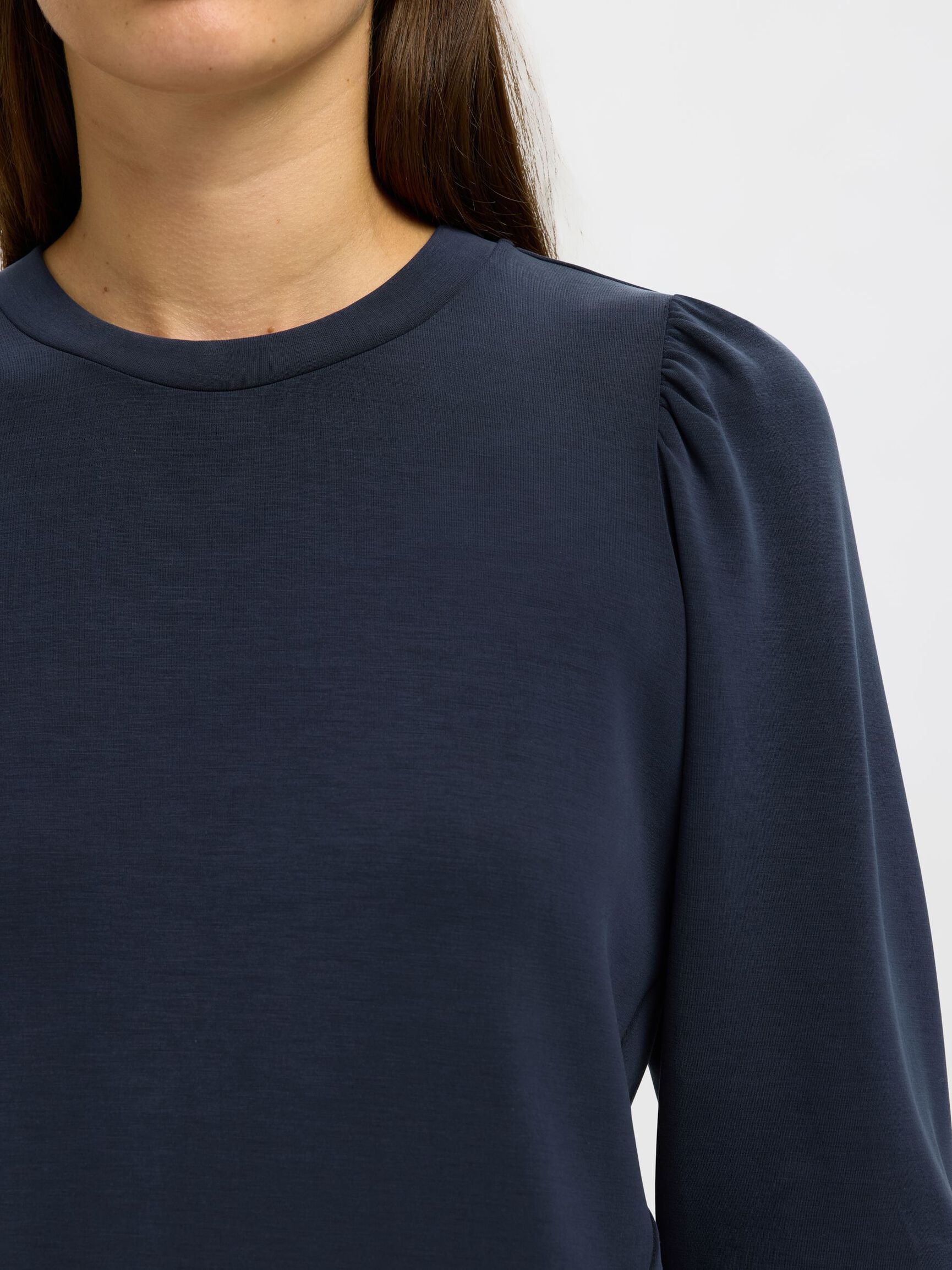 PUFF SLEEVE SWEATSHIRT, Dark Sapphire, highres