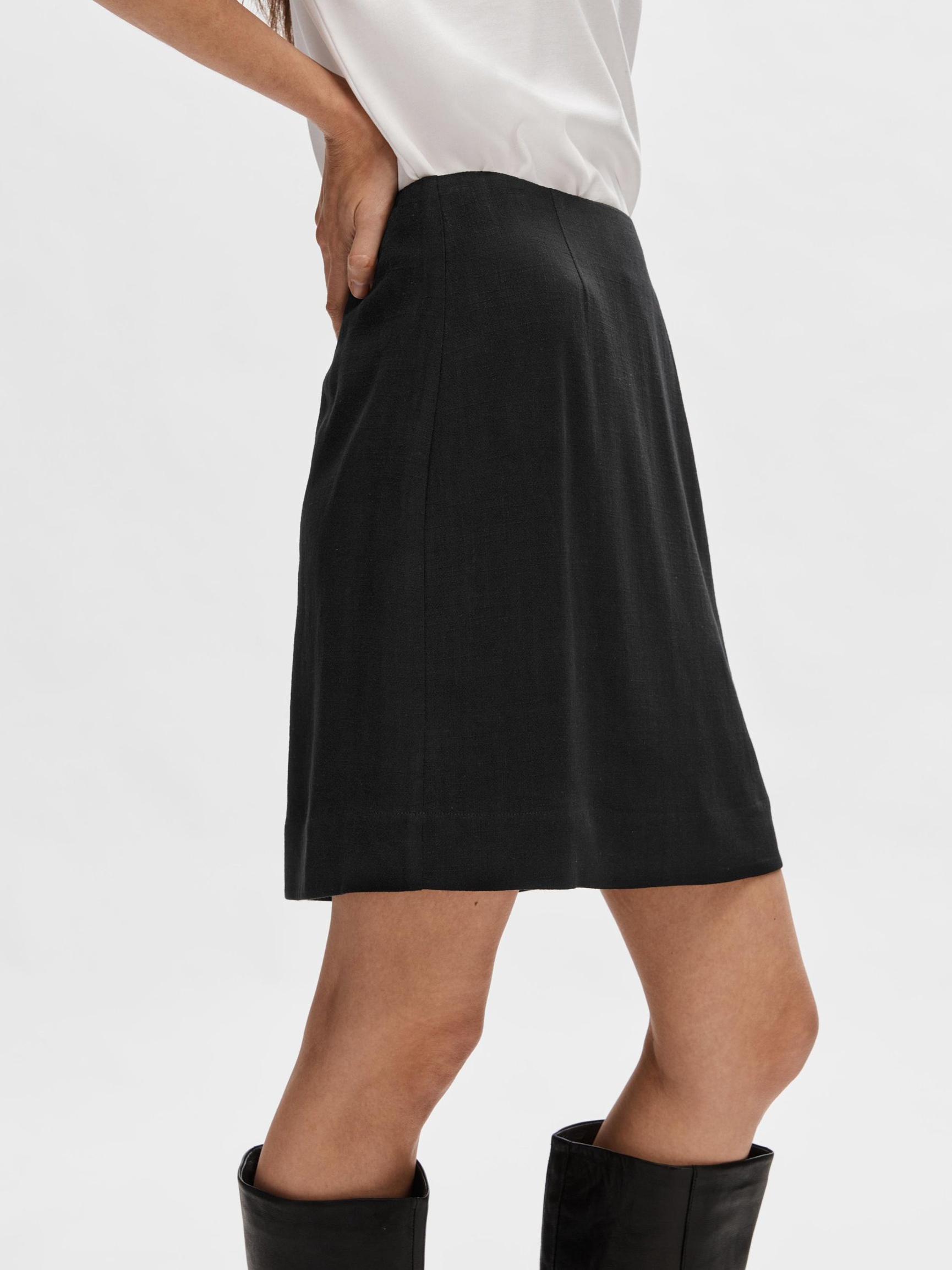 VISCOSE BLEND MINI SKIRT, Black, highres