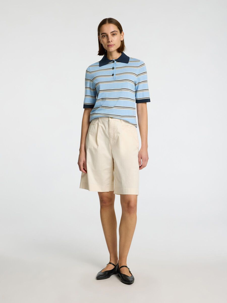 Selected 100% MERINOWOLL POLOHEMD AUS STRICK, Cerulean, highres - 16099140_Cerulean_1216581_005.jpg