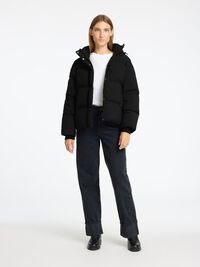 SHORT PUFFER JACKET, Black, highres