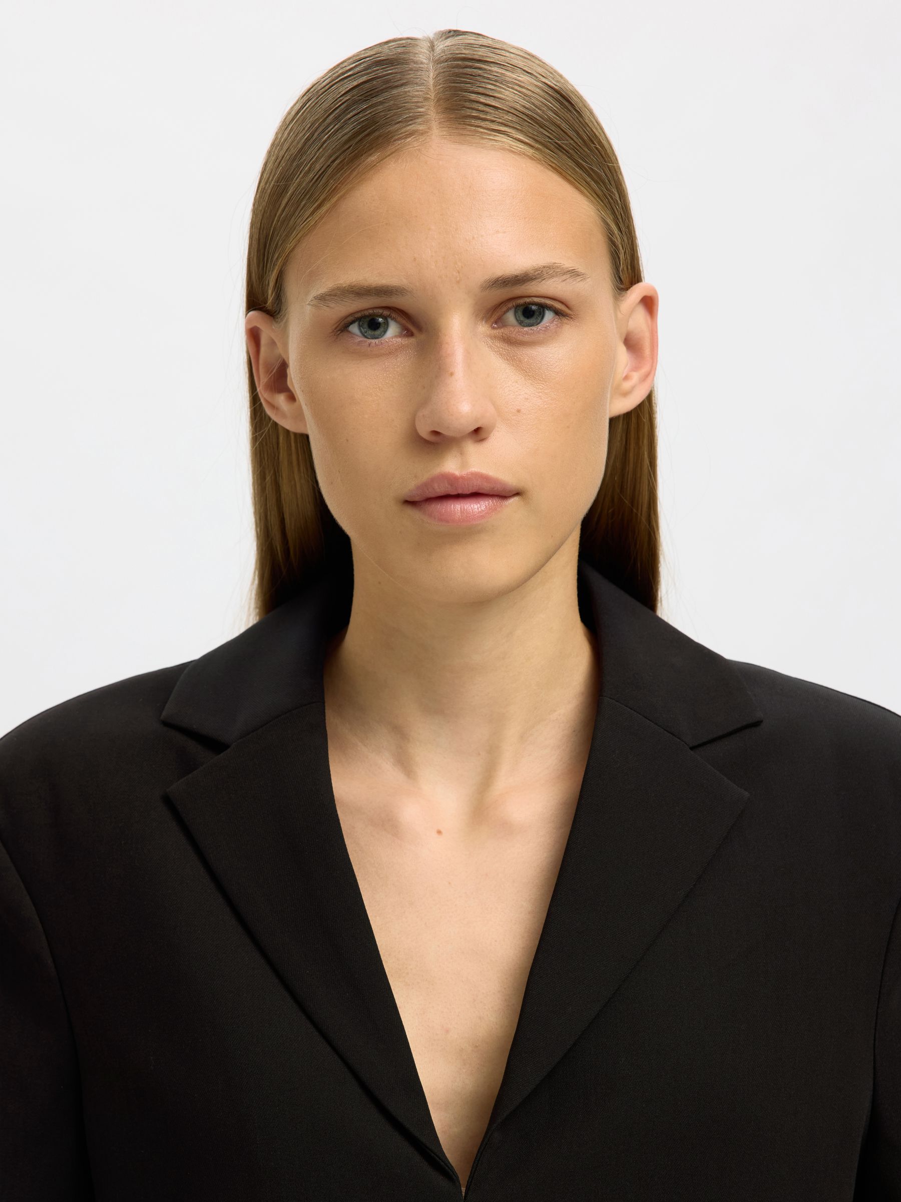 LANGARM BLAZERKLEID, Black, highres