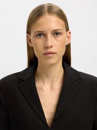 LONG SLEEVED BLAZER DRESS, Black, highres