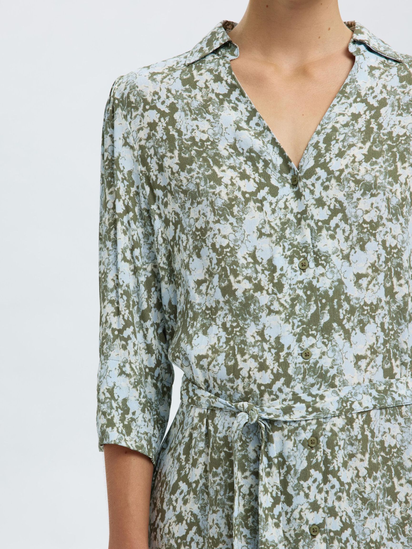 VISCOSE MAXI JURK, Deep Lichen Green, highres
